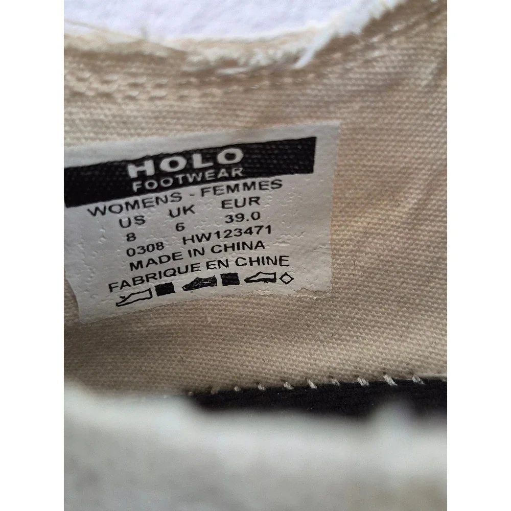 HOLO Eco Footwear Athena Moc Womens Size 8 Canvas Lightweight Slip On Shoes